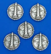 Lighthouse - Ocean, Seaside , Concho / Conchos Approx. 1 1/8" Five Count