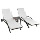 Outdoor Sun Lounger Set Patio Garden Pool Table Chairs Lounge Recliner Rattan