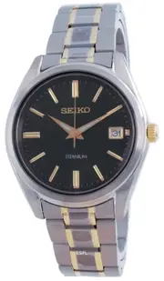 Seiko Discover More Titanium Green Dial Analog Quartz SUR377P1 100M Mens Watch