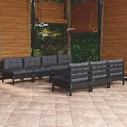 8 Piece Garden Lounge Set with Anthracite Cushions Pinewood, Garden Furniture Sets