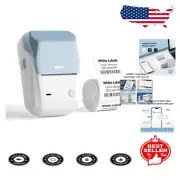 2-Inch Thermal Label Maker - Rechargeable, Portable Label Printer in Blue White