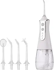 Portable Oral Irrigator Water Flosser Teeth Cleaner for Teeth Cleaning Cordless Electric Flosser Portable Travel Rechargeable 3-Modes IPX6 Waterproof with 5 Jet Tips 350mL Water Tank VCXN