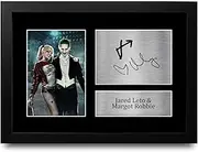 HWC Trading FR A4 Jared Leto & Margot Robbie Suicide Squad The Joker & Harley Quinn Gifts Printed Signed Autograph Picture for Movie Memorabilia Fans - A4 Framed