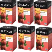 6-Pack Stash Peach Caffeinated Black Tea, 20 Tea Bags Each