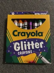 1994 Crayola 8 Glitter Crayons OOP RARE Free Shipping