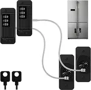2Pcs Refrigerator Lock Childproof Refrigerator Lock, Baby Safety French Fridge Door Lock, Child/Baby Proofing Lock for Cabinets, Closets, Drawers, Window and More, Easy Install and Use (Black)