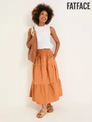 FatFace Ricky Golden Tan Midi Skirt (AK9181) | $127