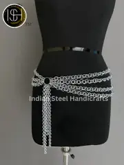 Chainmail Tassels Belt, Ren Faire Jewelry, Cosplay, SCA, LARP , Gift For WOMEN.