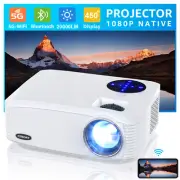 5G WiFi Bluetooth Native 1080P Projector, 20000LM 450" Display Support 4K