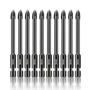 Salesbay 10pcs 6mm Tile Drill Bit Marble Ceramic Glass Brick Shank Hex Spear Head