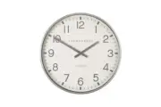 Thomas Kent Clocksmith Wall Clock Arabic Numerals Metal Case/glass Face (Silver)