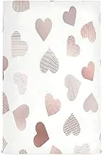 GAIREG Hearts Rose Gold White Dish Rags and Towels Set, 28x18 Inch Decorative Kitchen Towels Farmhouse