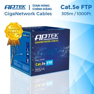 Aptek CAT.5e FTP 銅網電纜 ,24AWG, PE 塑料盒