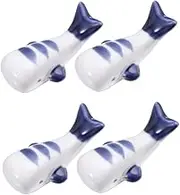 OFFSCH 6 Pcs Whale Shape Ceramic Chopsticks Holder Stylish Chopsticks Rest for Home Decor Tableware Supplies Unique Present for Friends and Family