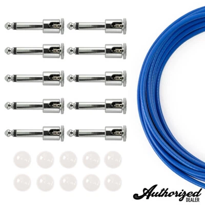 George L's .155 Solderless Pedalboard Cable White & Blue Kit |10/10/5
