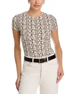 L'Agence Ressi Geo Print Short Sleeve Tee