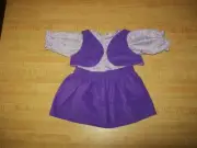 PURPLE VEST+SKIRT W/ FLOWERY BLOUSE for 16-17" CPK Cabbage Patch Kids