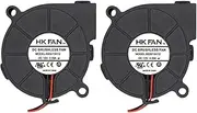 2pack 50mm x 15mm 5015 12V Dual Ball Bearing DC Brushless Cooling Blower Fan with 2 Pin Terminal