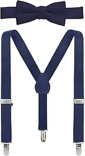 [HOLD'EM] Suspender Bow Tie Set for Kids, Baby Pre-tied Bow Tie, 1" Suspender