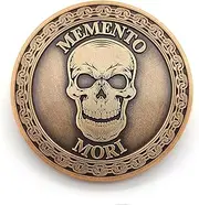 [ASVP Shop] Memento Mori Coin - Stoic Coin - Marcus Aurelius Challenge Coin - Philosophy Daily Stoic - Worry Coin Meditation