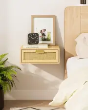 Floating Nightstand, Floating Shelf with Drawer, Wall Mounted Nightstand, Floati