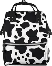 Black And White Cow Durable Pañaleras Para Bebe - Versatile Diaper Bag Backpack and Baby Diaper Bag for Moms and Dads, Black, One Size