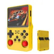 Yellow R36S 64GB Portable Handheld Game Console 3.5 Inch Retro Video Games Built in Rechargeable Battery