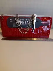 Wild Eye Designs/Iceware Insulated Wine Bag w/Corkscrew-Chain Handles-Red-NWT
