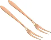 TIDTALEO 2Pcs Stainless Steel Fruit Forks Dessert Appetizer Picks for Cakes Seafood and Olives Kitchen Gadgets for Home Use