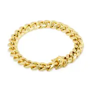14K Yellow Gold Mens 11mm Miami Cuban Link Chain Bracelet 7" 7.5" 8" 8.5" 9"
