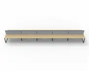 RAPIDLINE DELUXE LOOP LEG WORKSTATION With Screen 10 Person Double Sided W1200 x D750 x H730mm (per user) Natural Oak Top Black Frame