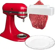 【PLUS】Meat Tenderizer for All KitchenAid and Cuisinart Household Stand Mixers- Mixers Accesssories Attachment with Stainless Steel Gears, White【Improved Extended New Version】