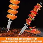 6Pcs Kabob Skewer with Push Bar Double Pronged Stainless Steel Skewer wukTT