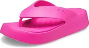 [Crocs] Women's Getaway Platform Flip Flops, Pink Crush, 39 EU