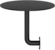 Nordic Wall Mounted Coffee Table Modern Small Round Cocktail Bar End Table with Marble Dining Table Décor Classic Bistro Pub Furniture (Black Iron Dia40cm/15.7")
