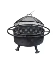 30in Wood Burning Outdoor Firepits with Spark Screen for Camping