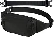 [Lowats] Bum Bag Waist Bag Men Women Banana Bag Man Woman Small Belt Bag Sport Bum Hip Bag Men Women Waist Fanny Pack with Extension Strap for Travel Hiking Dog Training Outdoor (Black), (Black), Modern