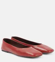[The Row] The Row Square leather ballet flats AU 4 red