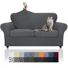 Latest Checkered 3 Pieces Couch Covers for 2 Cushion Couch High Stretch Thick...