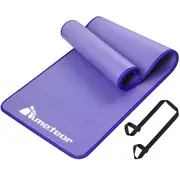 METEOR 183x65cm Non-slip Yoga Mat, 10mm Thick NBR Yoga Mat, Extra Thick Exercise Mat, Pilates Mat, Workout Mat, Gym Mat