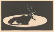 Springbok [woodcut] : Samuel de Mesquita : 1931 : Art Print