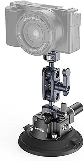 SMALLRIG 4" Camera Suction Mount with Ball Head Magic Arm, Car Mount for Lightweight Camera/Action Camera/Phone, Air Pump Vacuum Suction Cup, Max Load 3kg - 4236