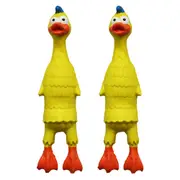 2x Paw Play 33cm Latex Rubber Non Toxic Duck Squeaky Puppy/Dogs Play Chew Toy