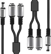 tunghey 2Pack DC Y Splitter Cable 1 Male to 2 Female,5.5mm x 2.1mm DC Power Extension Adapter Cable,for CCTV Surveillance Cameras,Surveillance Routers,DVR,and More 0.5m