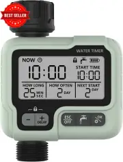 Digital Water Timer Programmable Sprinkler Timer Large LCD IPX5 Waterproof One O