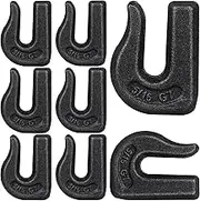 8Pcs Weld-On Chain Hook, 5/16 Inch Grade 70 Clevis Grab Hooks for Tractor Bucket, Heavy Duty Grab Hook Weldable for Chain Pulling and Lifting, Forged Steel Weld Hooks for Rigging/Forklift Trailer