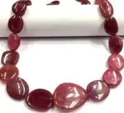 AAA+QUALITY Natural Ruby Smooth Polished Beads Size Flat Nuggets Gemstone Beads.