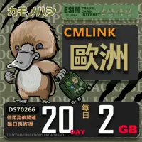 在飛比找momo購物網優惠-【鴨嘴獸 旅遊網卡】CMLink 歐洲20日2GB 輕量型 