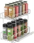 Simplehouseware 2-Tier Spice Rack Slide Out Wire Basket Drawer Organizer, White