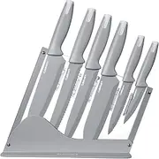 Cuisinart 7pc Ceramic Coated Cutlery Set with End Caps in Acrylic Stand, Grey